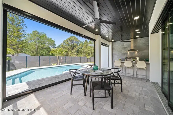 a outdoor space with chairs
