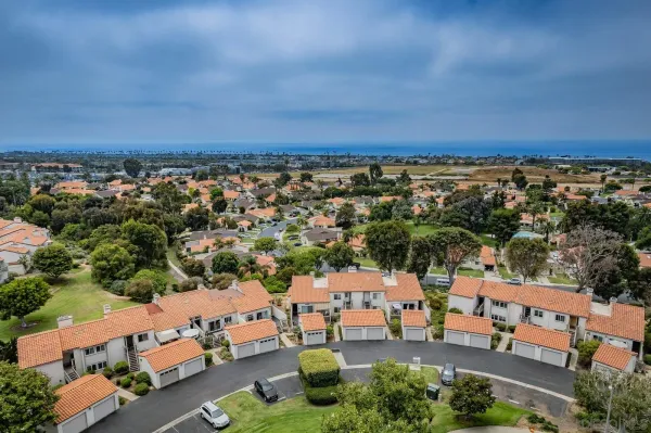 an aerial view of multiple house