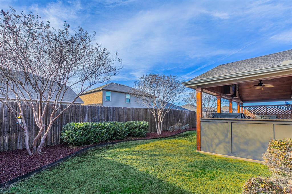 2210 Torch Lake Drive Forney, TX 75126 - Photo 26 of 29 a view of a backyard with plants and a large tree