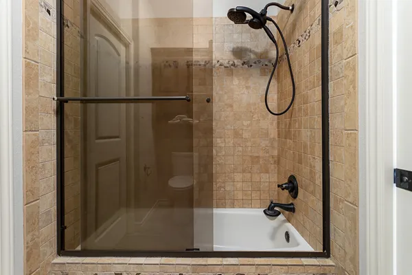 a bathroom with a shower