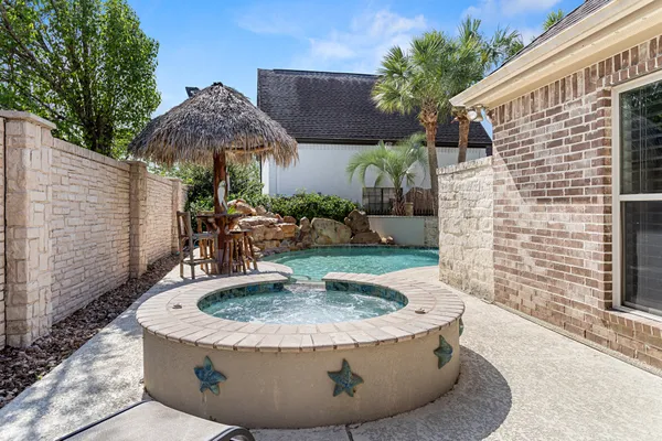 a view of outdoor space with swimming pool