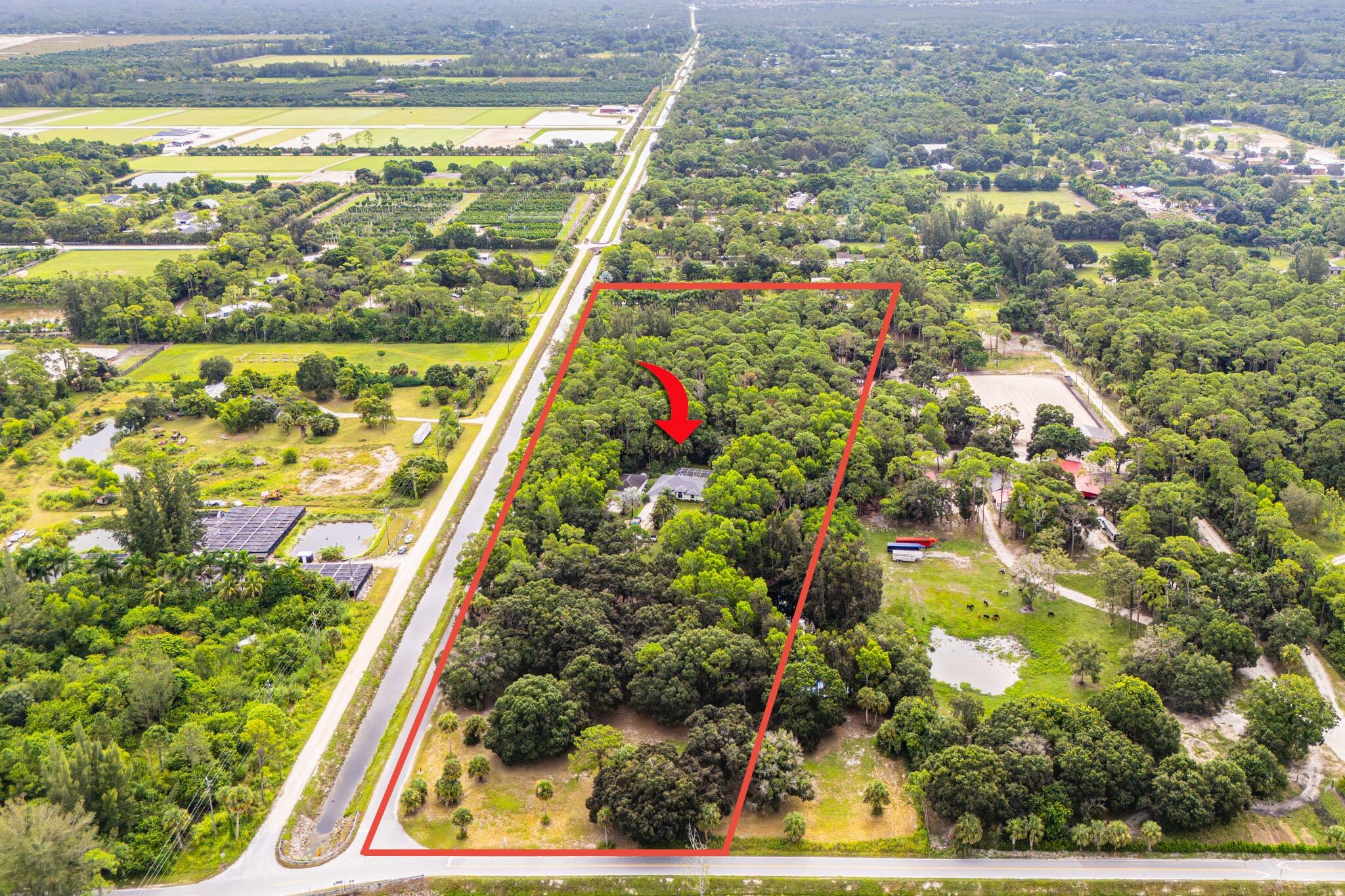 15884 N Road Loxahatchee Groves, FL 33470 - Photo 1 of 46 Aerial marked