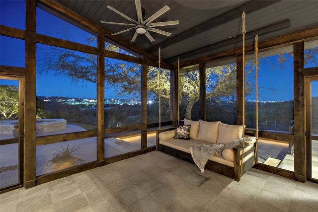 a building outdoor space with patio area