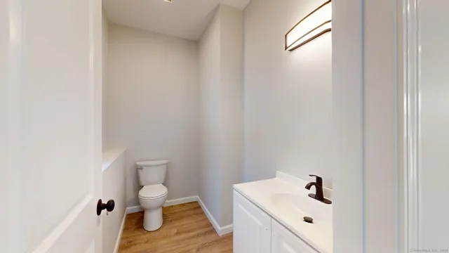 a bathroom with a sink toilet and vanity