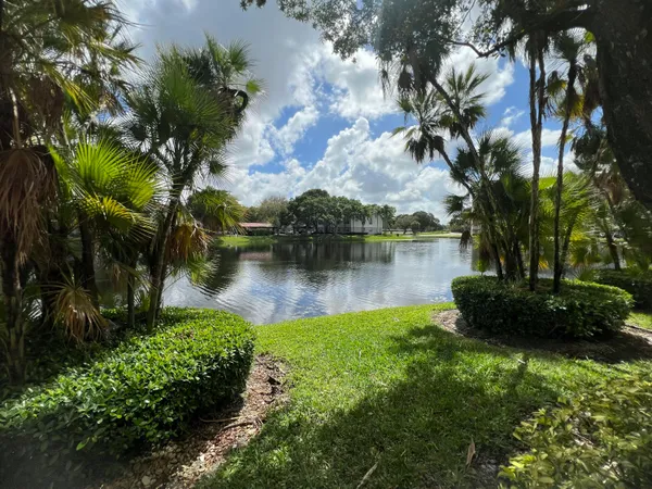 a view of a lake with houses