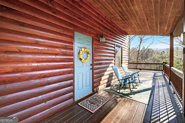 a view of outdoor space and deck in the house