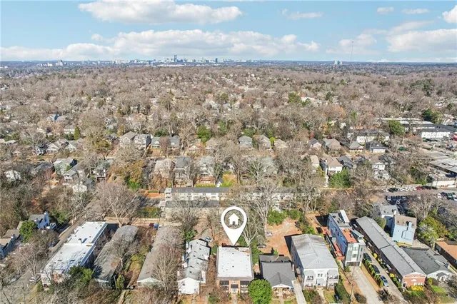 an aerial view of a city