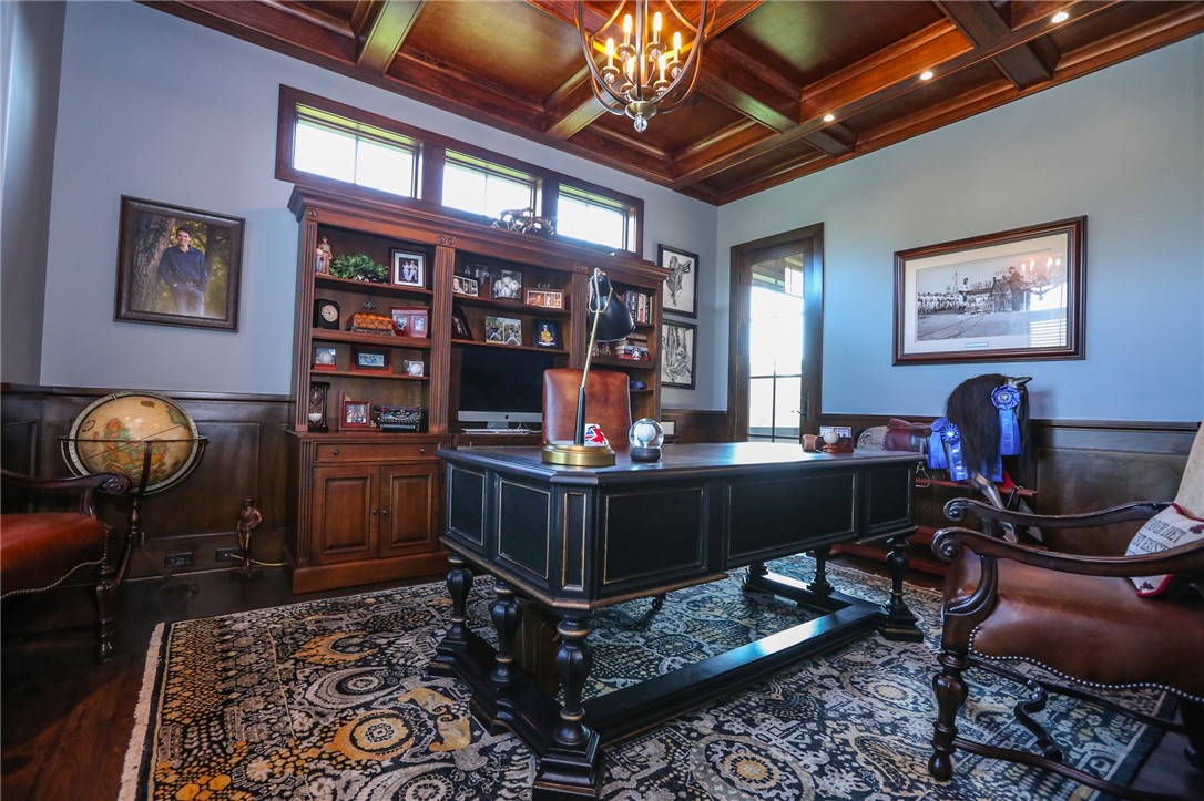 160 Goshawk Drive Victor, NY 14564 - Photo 8 of 50 RICH AND WARM DEN/OFICE WITH TASTEFUL COFFERED CEI