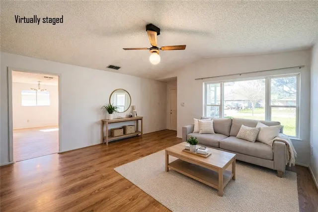 a living room with furniture