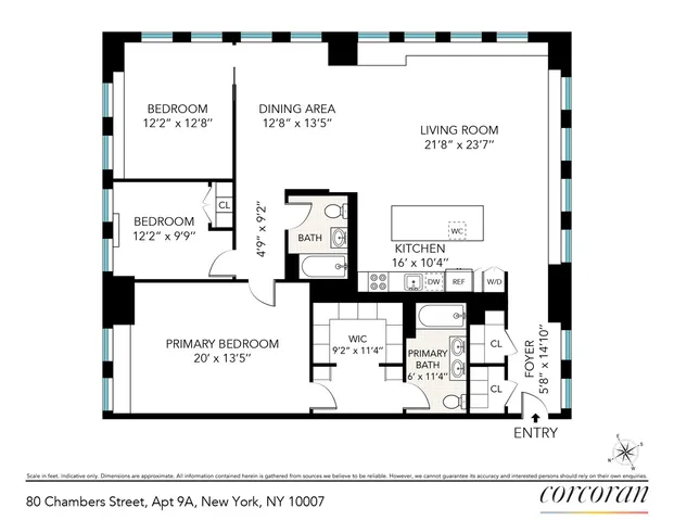 $3,500,000 | 80 Chambers Street, Unit 9A | TriBeCa
