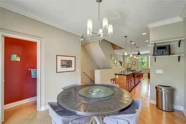 a room with furniture and a chandelier