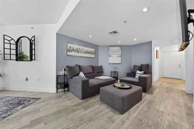 a living room with furniture