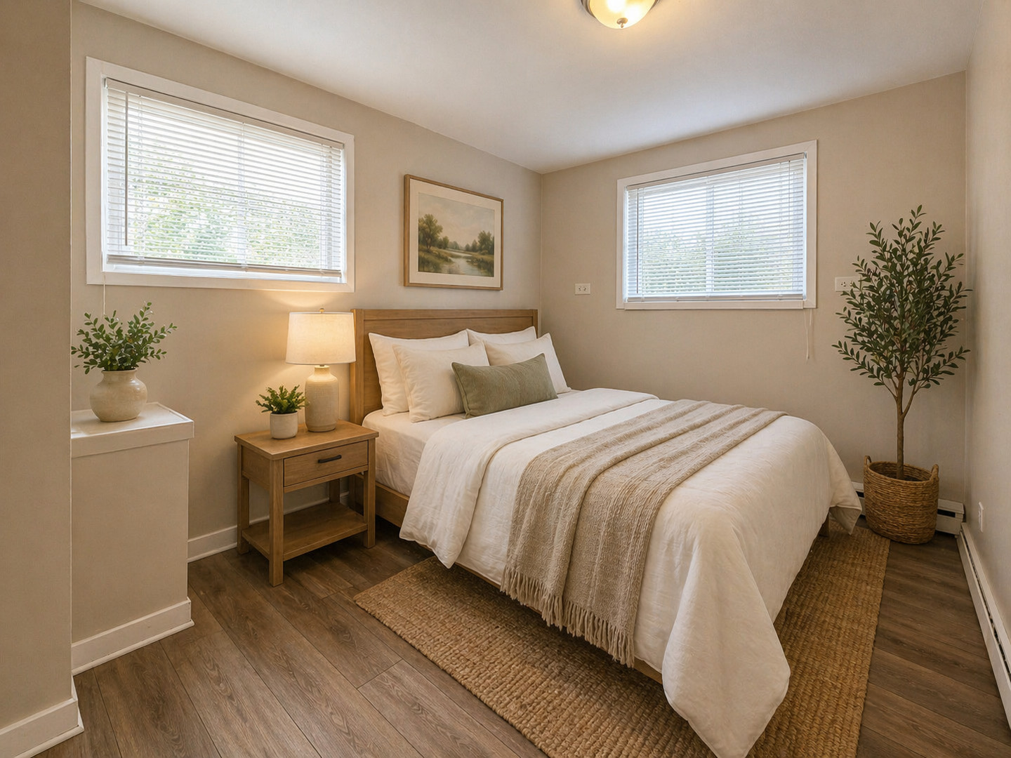 108 North McAree Road, Unit BD Waukegan, IL 60085 - Photo 4 of 4 a bedroom with a bed and wooden floor