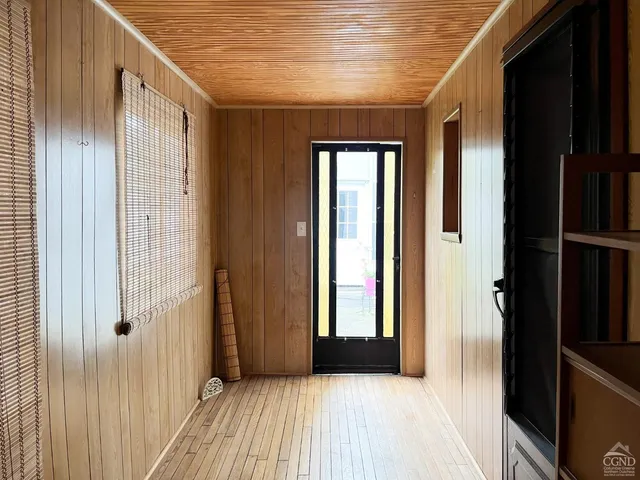 a view of kitchen and windows
