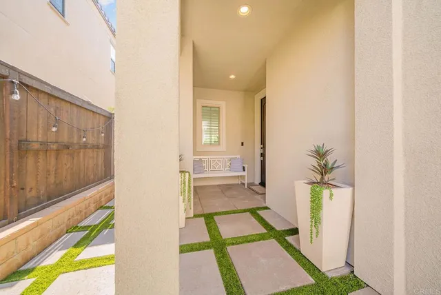 a view of a backyard with plants