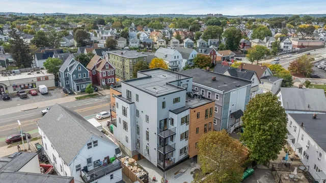 an aerial view of multiple house