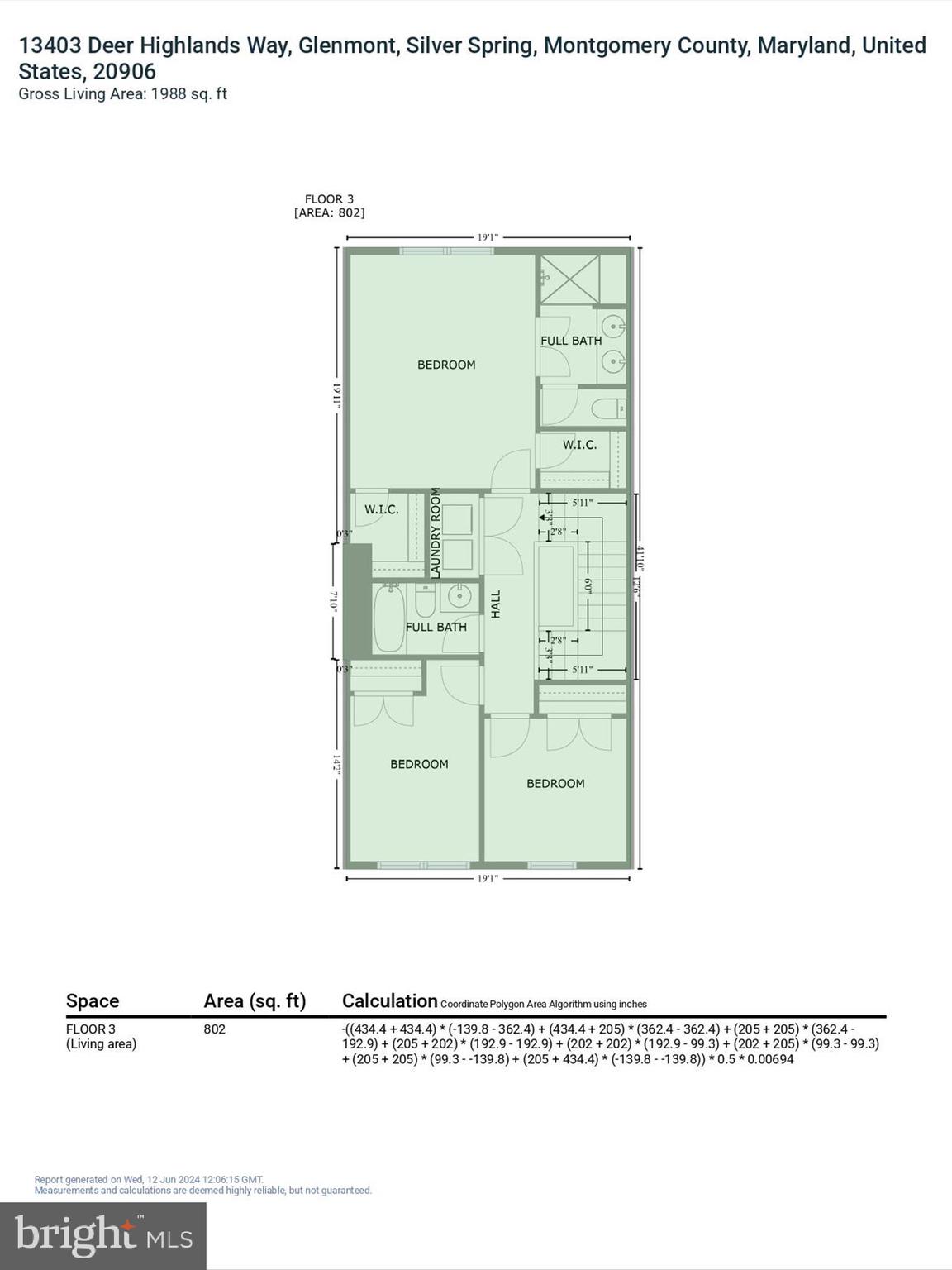 13403 Deer Highlands Way Silver Spring, MD 20906 - Photo 50 of 50 GLA Floorplan