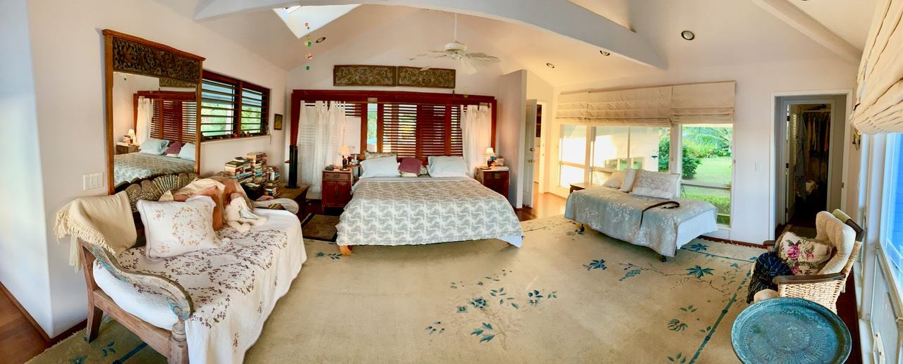 941 Hog Back Road Haiku, HI 96708 - Photo 9 of 18 a bedroom with furniture and a large window