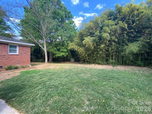 a view of backyard with green space