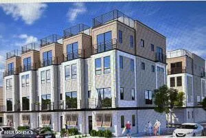 a front view of a multi story building