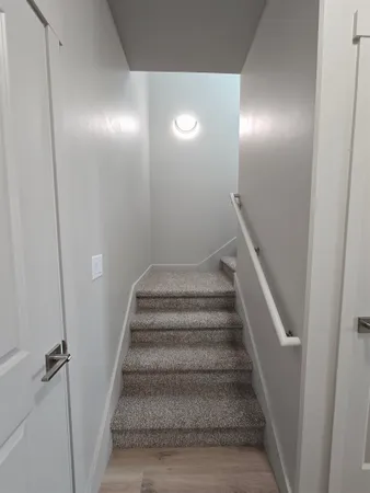 an empty room with a door