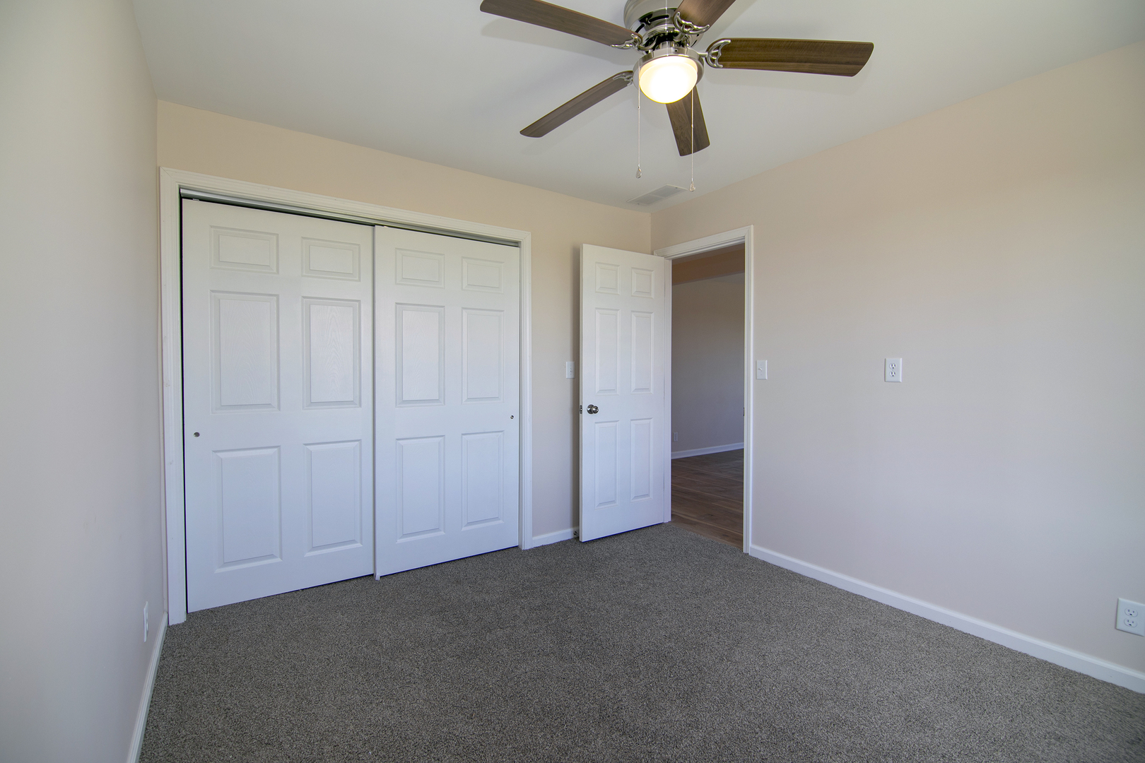 2695 North 1000 East Road Ashkum, IL 60911 - Photo 21 of 31 an empty room with closet and a chandelier fan