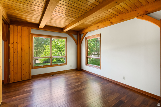 435 Canyon Road Millville, UT 84326 - Photo 18 of 113 Room featuring exposed wood beams and planked ceiling