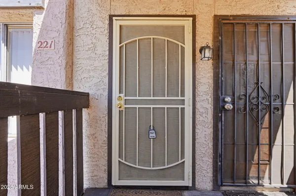 a view of a door with a door