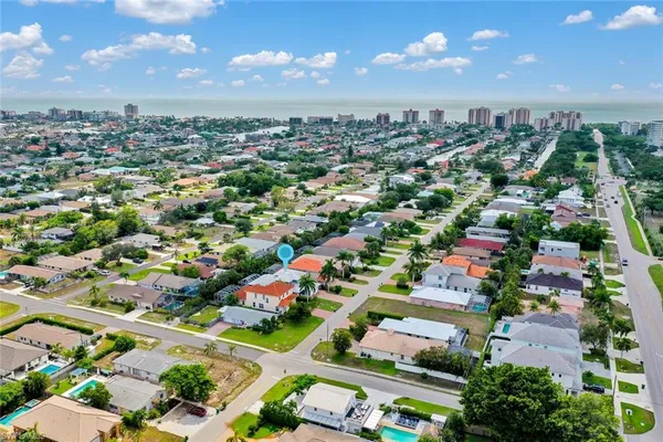 an aerial view of a city
