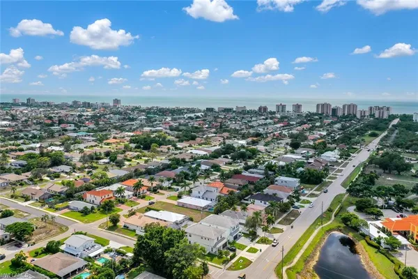 an aerial view of a city