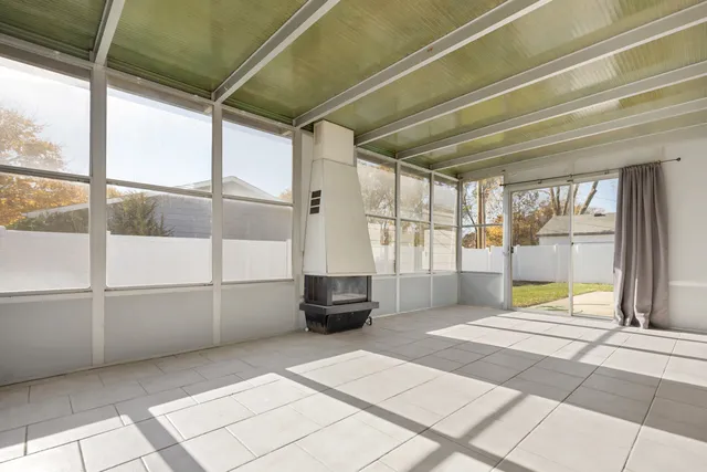 a spacious bathroom with a tub and shower