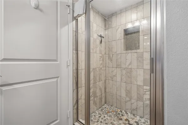 a bathroom with a shower