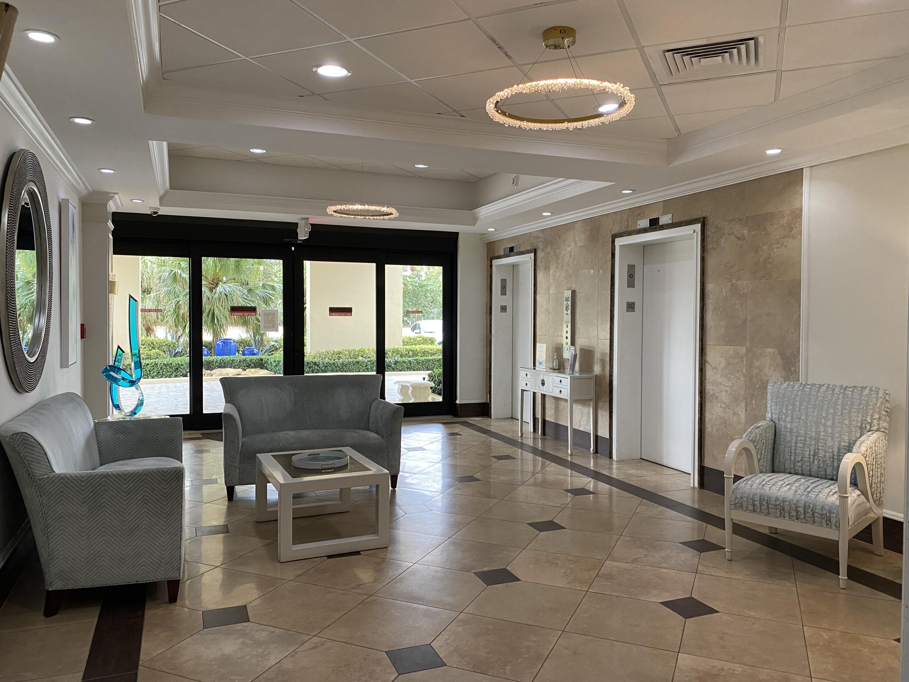 100 Ocean Trail Way, Unit 801 Jupiter, FL 33477 - Photo 42 of 45 LOBBY WITH 2 ELEVATORS