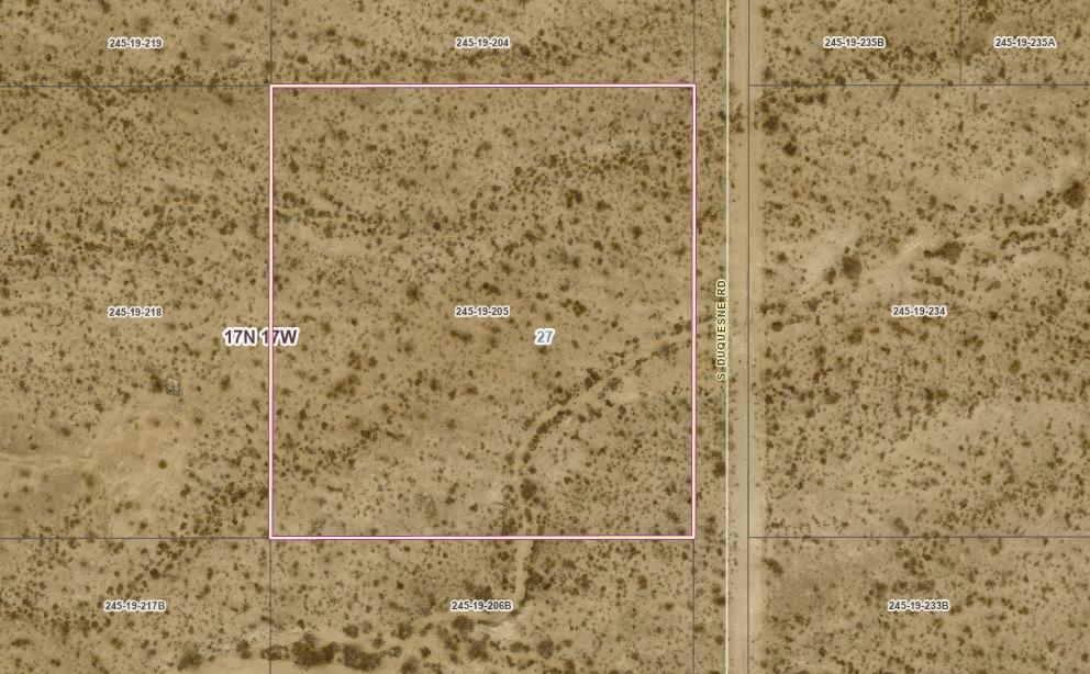 N2 Duquesne Road Yucca, AZ 86438 - Photo 43 of 49 Map / location with property boundaries highlighted