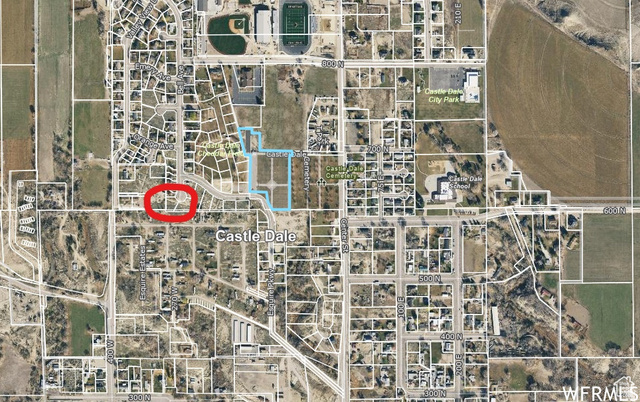 625 North Bell Court Castle Dale, UT 84513 - Photo 3 of 4 Aerial Map. Depicting the geographic location and surrounding parcels of the property