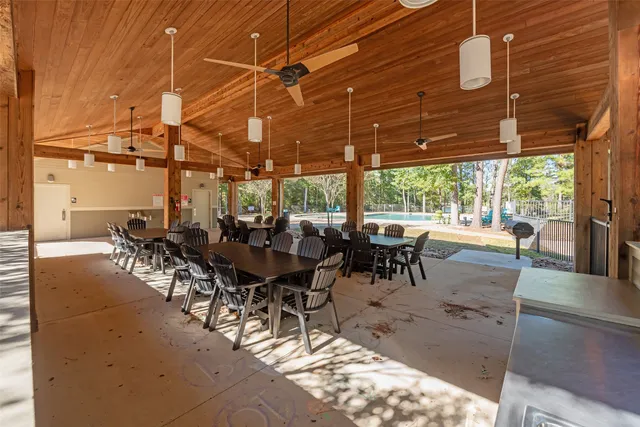 a view of a lake with a yard