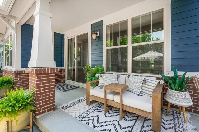 a view of an outdoor seating area