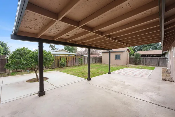 a backyard of a house