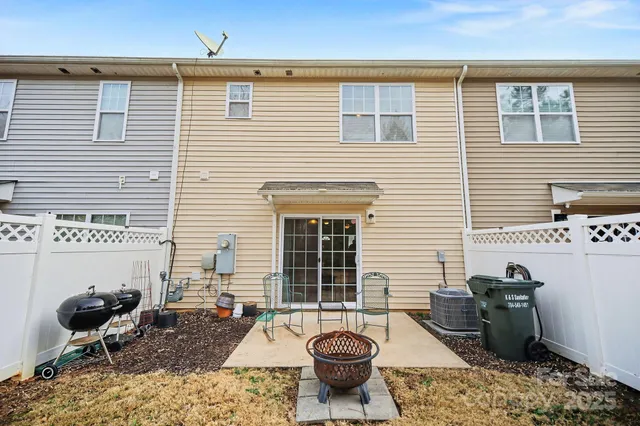 a front view of a house with patio