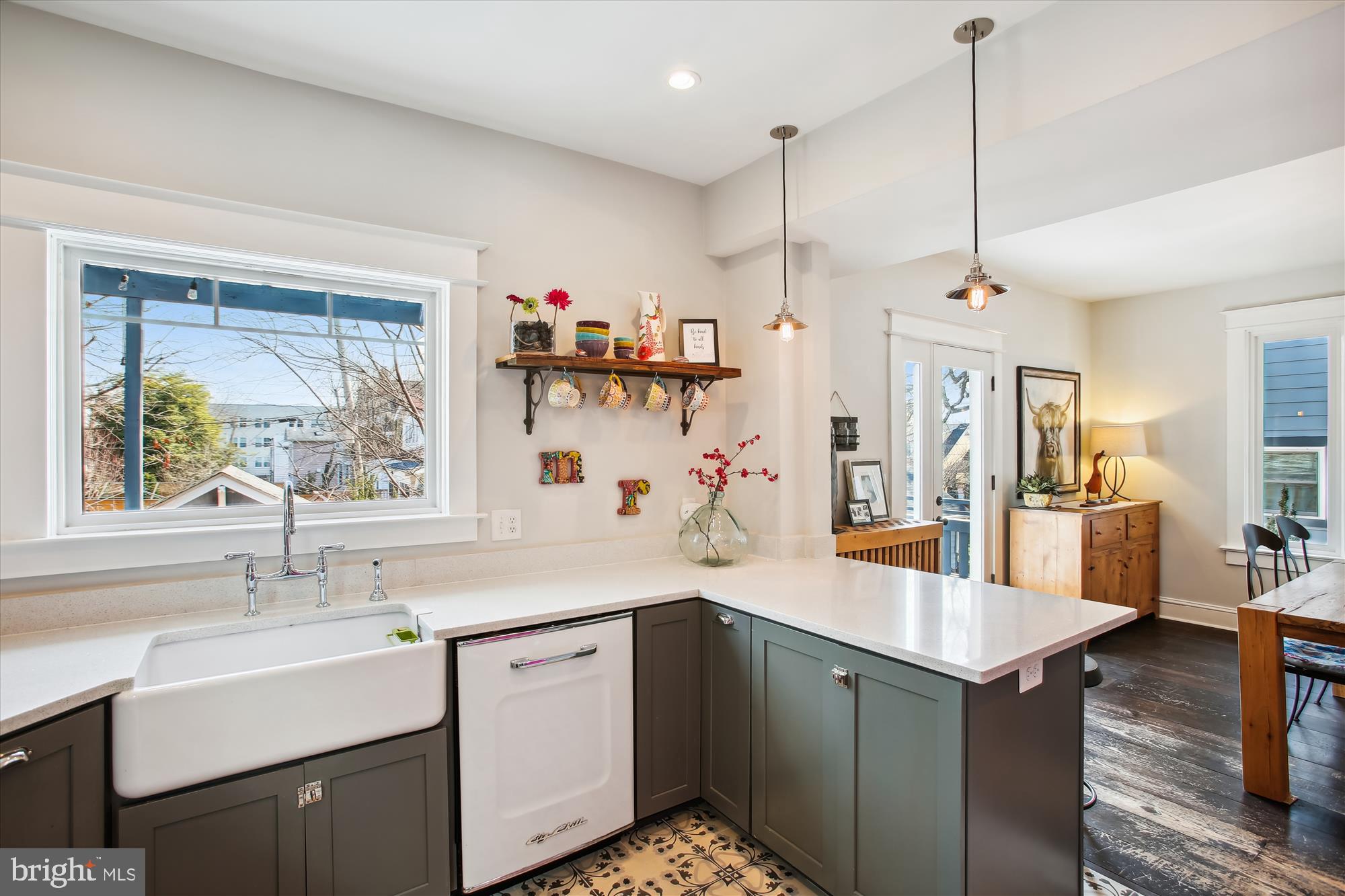 5103 13th Street Northwest Washington, DC 20011 - Photo 14 of 51 Open Concept Kitchen looking out to deck