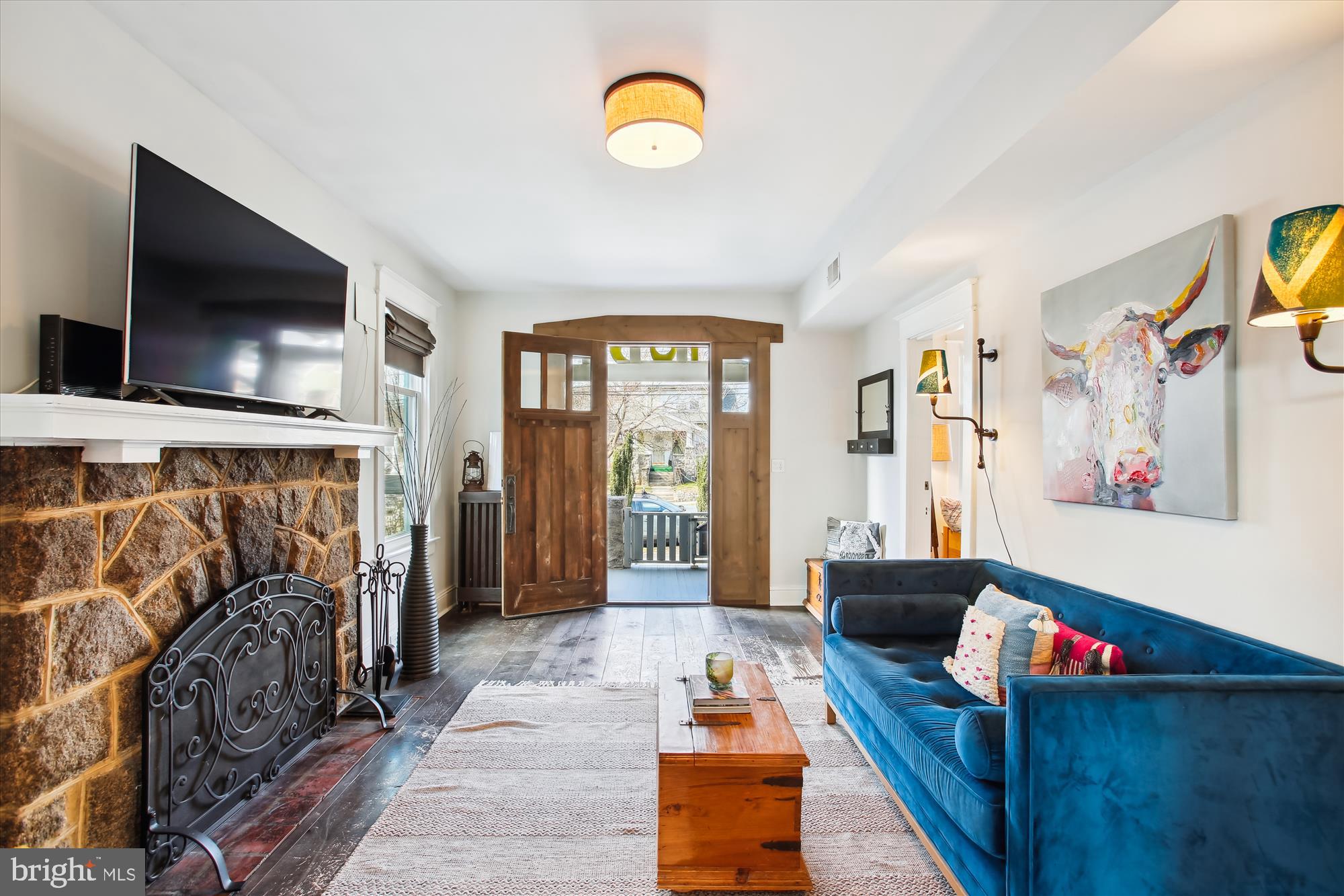 5103 13th Street Northwest Washington, DC 20011 - Photo 4 of 51 Living Room with wood burning fireplace