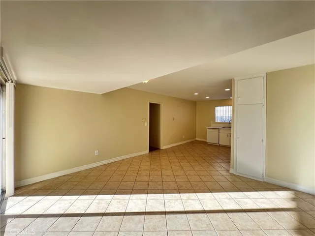a view of a room with a bench