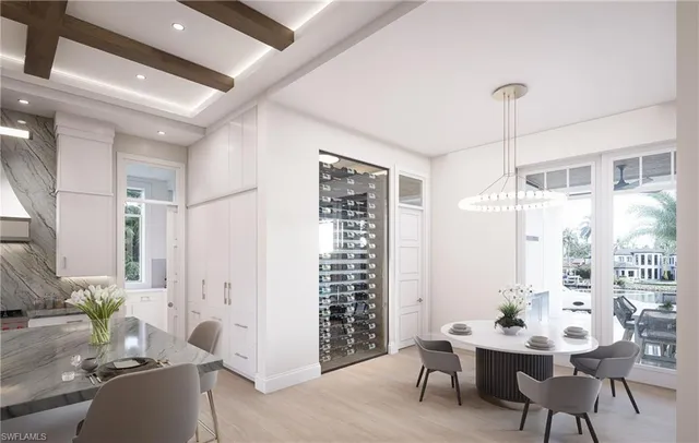 a workspace with furniture and window