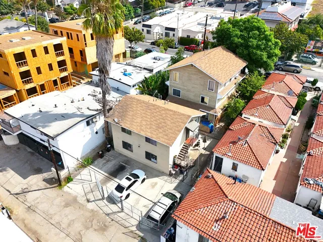 an aerial view of a houses