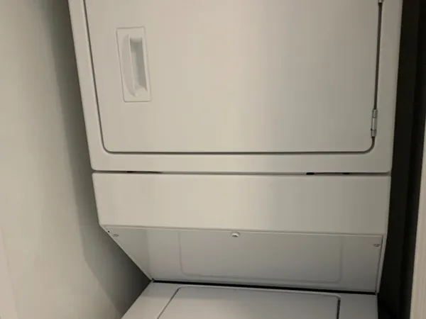 a close up view of washer and dryer