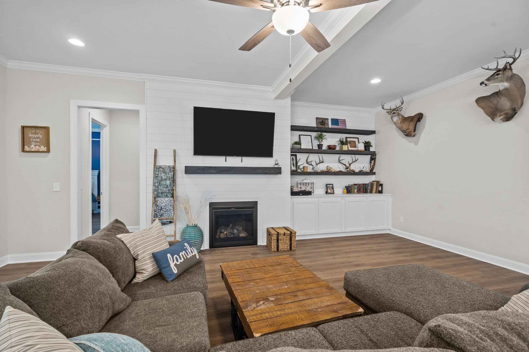 116 Brandy Mill Pittsboro, NC 27312 - Photo 12 of 47 a living room with furniture and a fireplace
