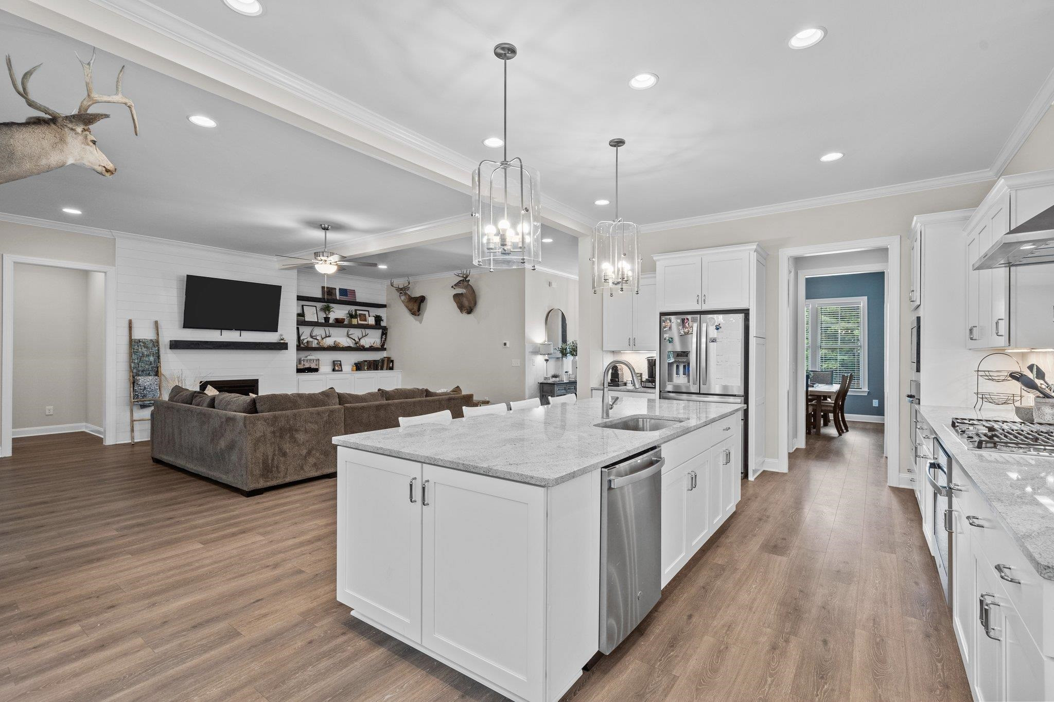 116 Brandy Mill Pittsboro, NC 27312 - Photo 15 of 47 a large kitchen with stainless steel appliances kitchen island a large island in the center