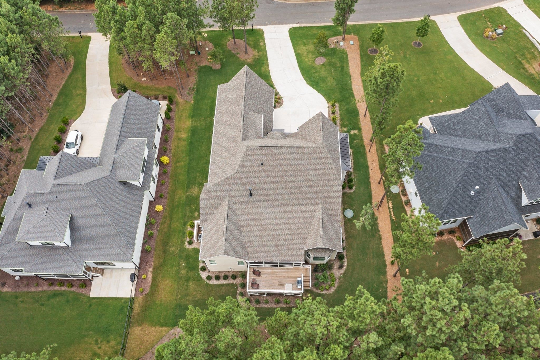 116 Brandy Mill Pittsboro, NC 27312 - Photo 40 of 47 an aerial view of a residential houses with outdoor space and a street view