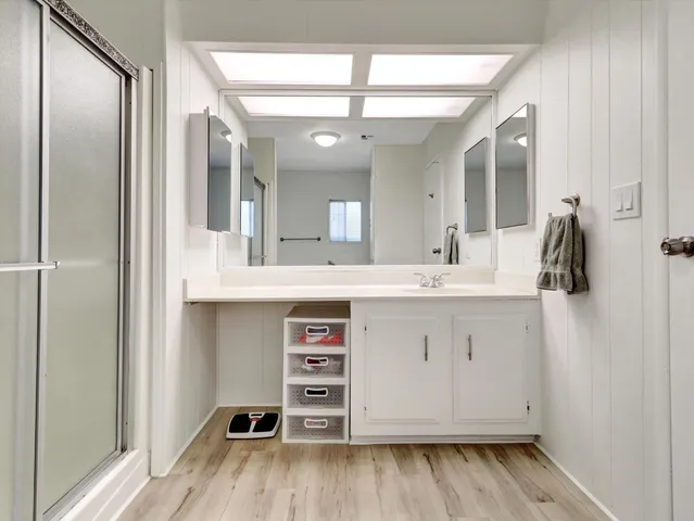 a outdoor space with a table and chairs