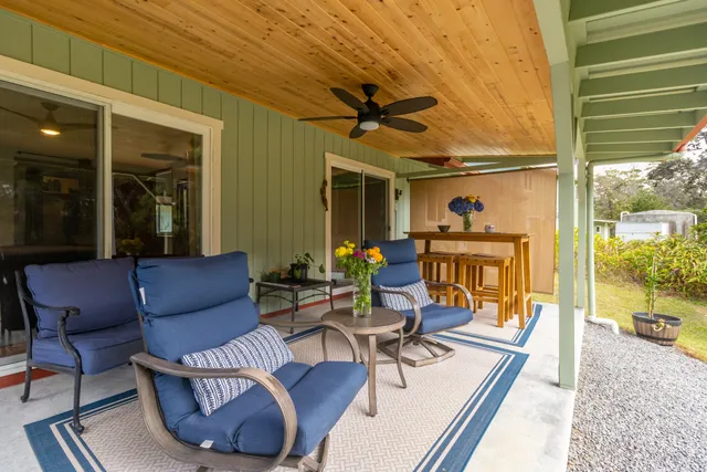 a outdoor living space with furniture